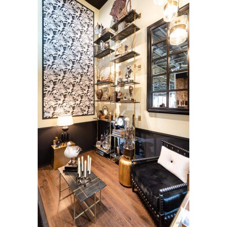 Etagère avec 3 rayons marbre noir et laiton
