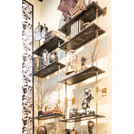Etagère avec 3 rayons marbre noir et laiton