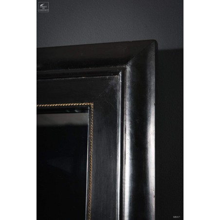 Miroir géant cadrillage et torsades laiton