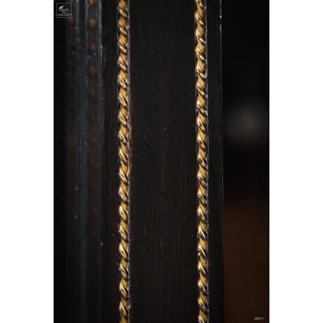 Miroir géant cadrillage et torsades laiton