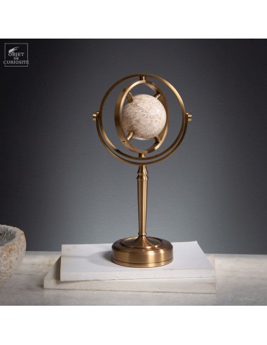 Sphère de corail fossile poli —...