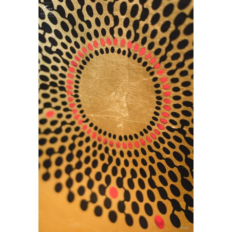 SNAKE on gold leaf,  panel of 110x250cm