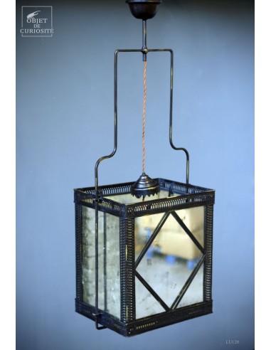 Lustre carré miroirs vieillis GM...