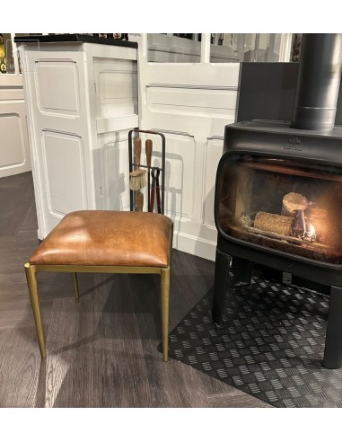 Brass plated wrought iron ottoman...