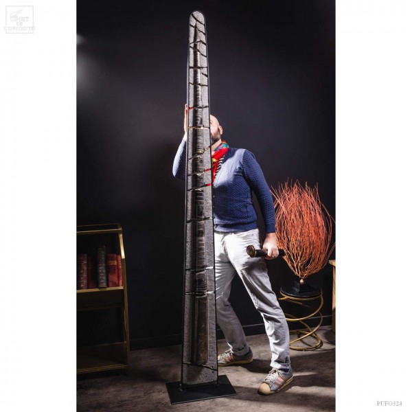 Orthoceras géant brisé  restauration sarcophage de fer