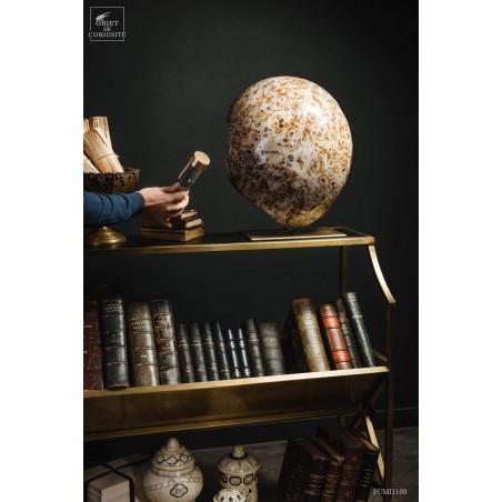 Nodule géant d'agate 44.4kg (Brésil) socle laitonné