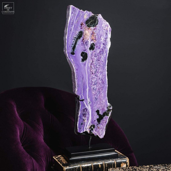 Charoite (purple) on black base