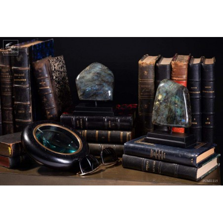 Polished labradorite on stand (Madagascar)