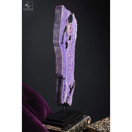 Charoite (purple) on black base
