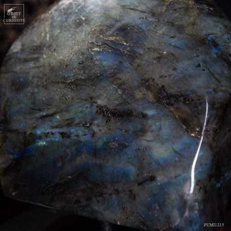 Polished labradorite on stand (Madagascar)