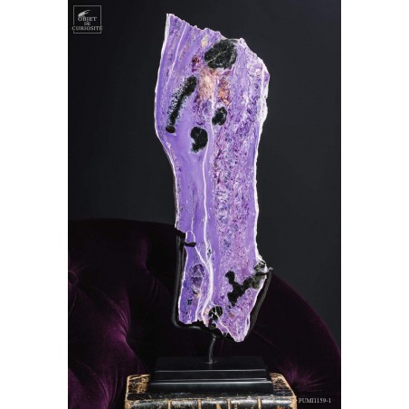 Charoite (purple) on black base