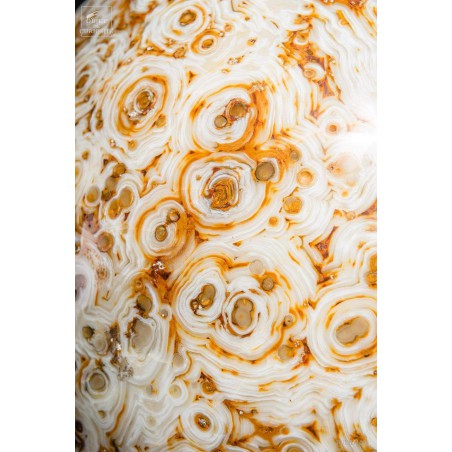 Nodule géant d'agate 44.4kg (Brésil) socle laitonné