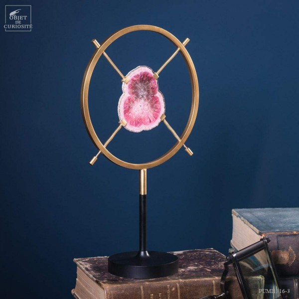  Rhodochrosite polie  (Argentine) support laiton