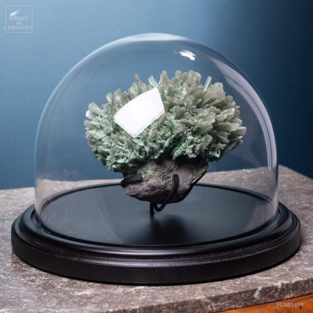 Gypsum with copper under glass