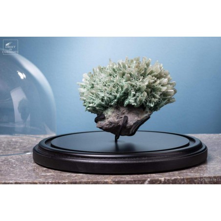Gypsum with copper under glass