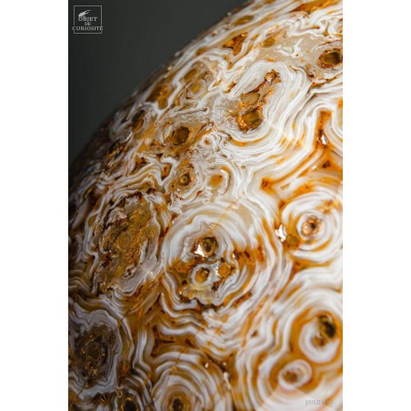 Nodule géant d'agate 44.4kg (Brésil) socle laitonné