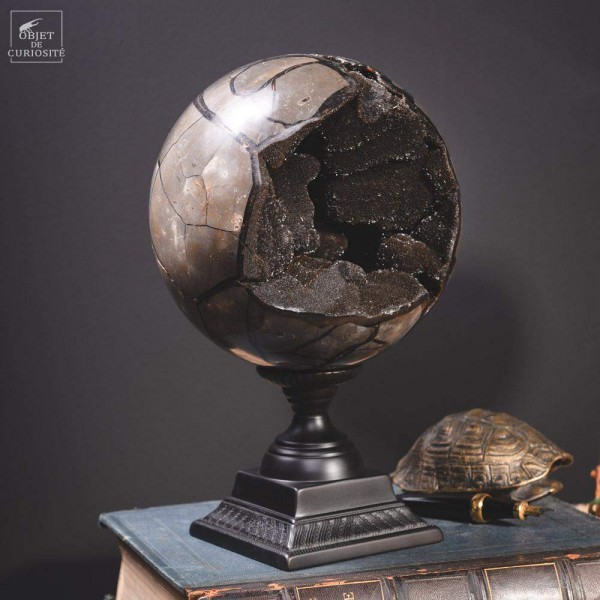 Septaria ball (8.3kg) on brass base