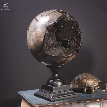 Septaria ball (8.3kg) on brass base