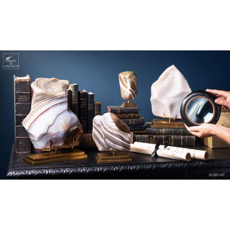 Bloc de jaspe zébré (11.4kg) Madagascar - socle laiton