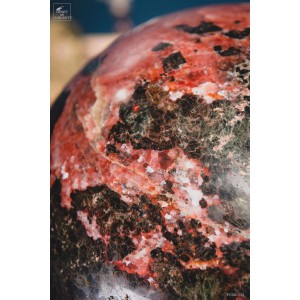 Ball of rhodonite from Madagascar (8.2kg) on brass base 2