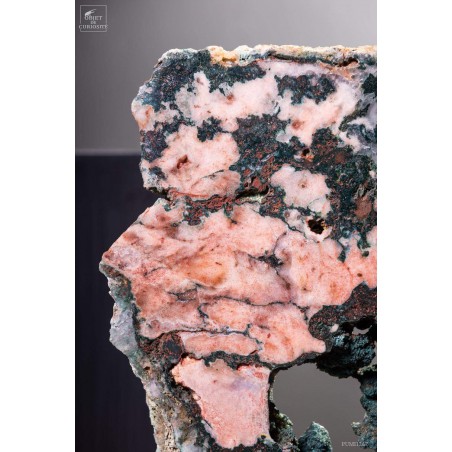 Tranche améthyste rose (10.4kg) du Brésil - socle laitonné