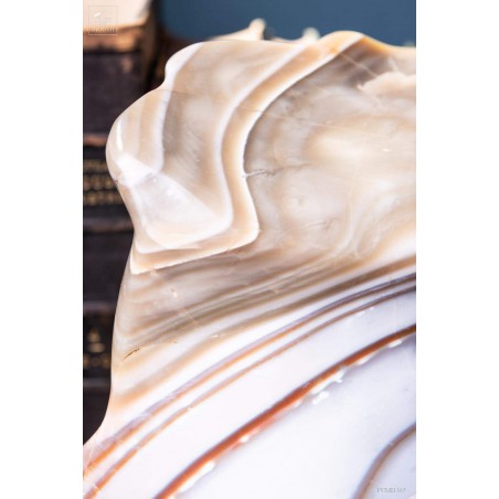 Bloc de jaspe zébré (11.4kg) Madagascar - socle laiton