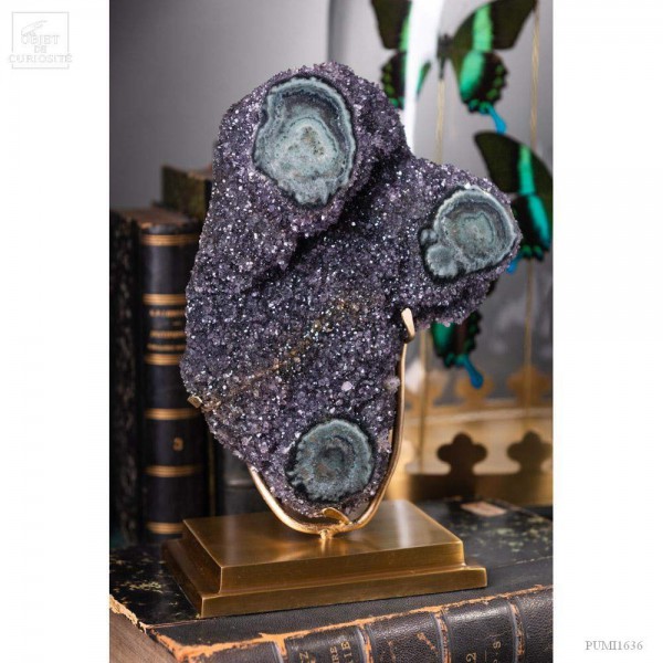 Plaque d'Améthyste avec stalactites polies de 2.6kg (URUGUAY)