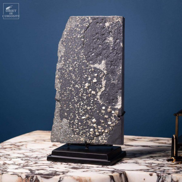 Pyrite cubique (4kg) dans ardoise - St Créac -France.