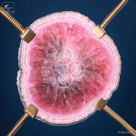  Rhodochrosite polie  (Argentine) support laiton