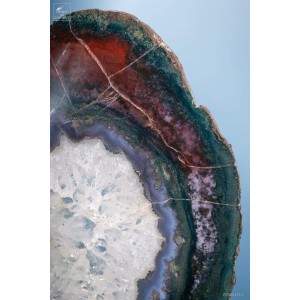 Slice of red jasper from Brazil, on black base (SHOWROOM) 2