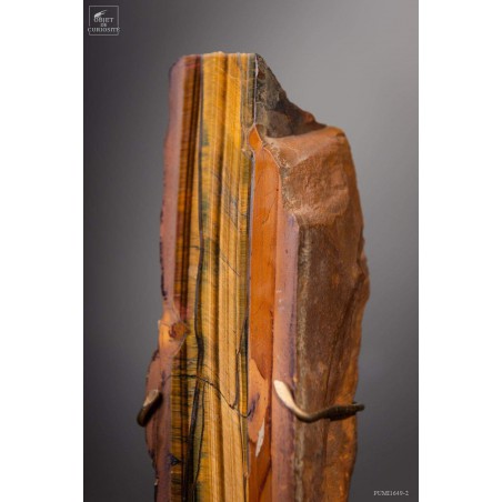 Tiger Eye mineral on brass.