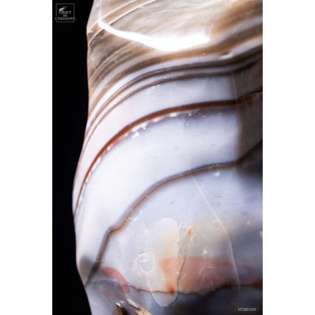 Bloc de jaspe zébré (11.4kg) Madagascar - socle laiton