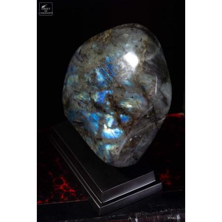 Polished labradorite on stand (Madagascar)