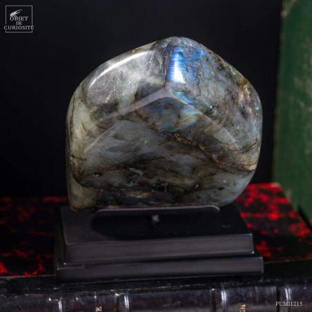 Polished labradorite on stand (Madagascar)