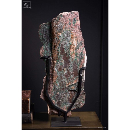 Ankérite du Maroc de 25.2kg sur plaque de fer noir