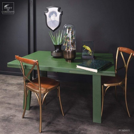 1930's antic oak table green finish
