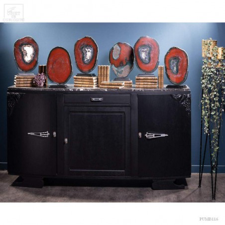 Real antique sideboard 50's - mat black finish