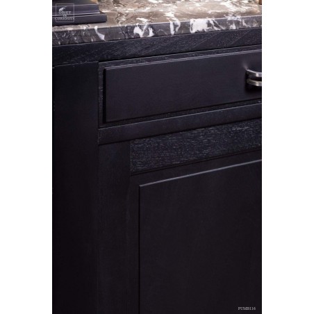 Real antique sideboard 50's - mat black finish