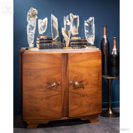 Buffet 2 portes  ANTIQUITE en noyer - dessus marbre