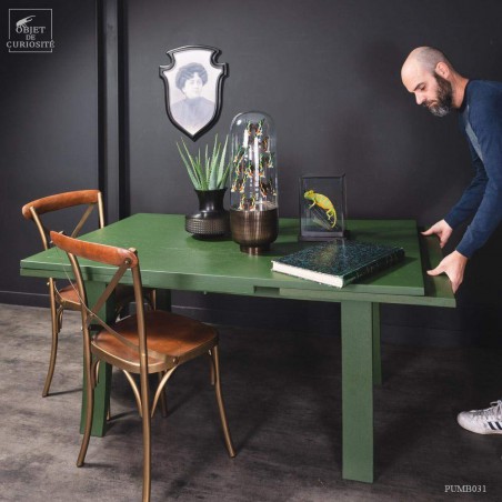 1930's antic oak table green finish