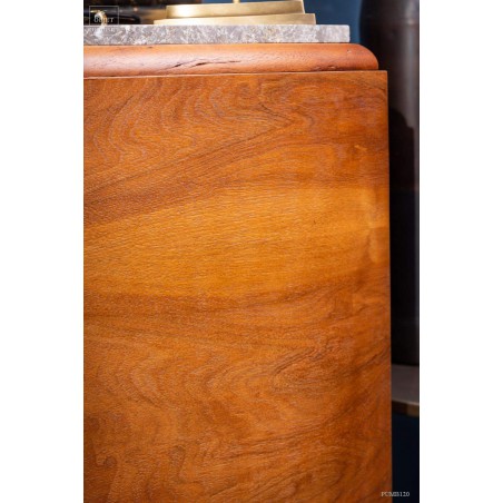 Buffet 2 portes  ANTIQUITE en noyer - dessus marbre