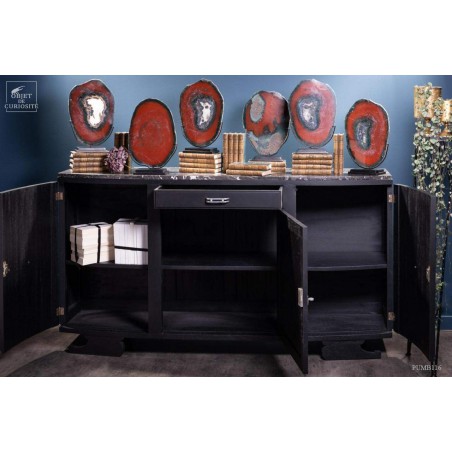 Real antique sideboard 50's - mat black finish