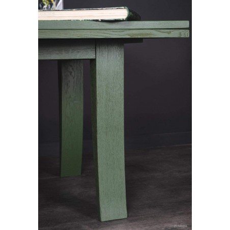 1930's antic oak table green finish