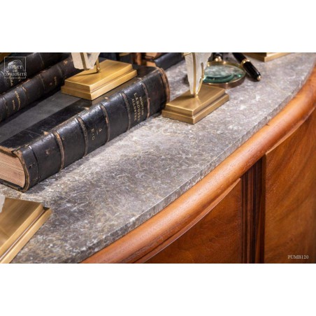 Buffet 2 portes  ANTIQUITE en noyer - dessus marbre