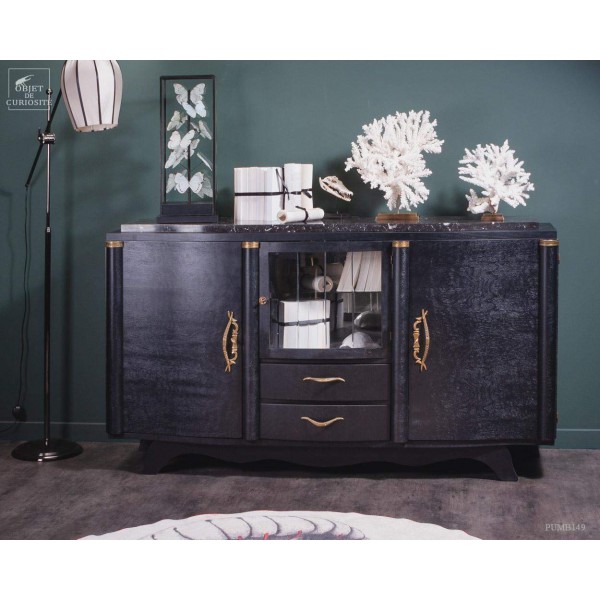 Buffet 40's- marbre noir - ANTIQUITE