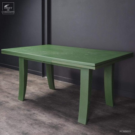 1930's antic oak table green finish