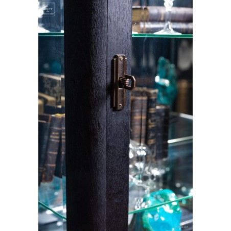 Real antique 1940 black glass door display