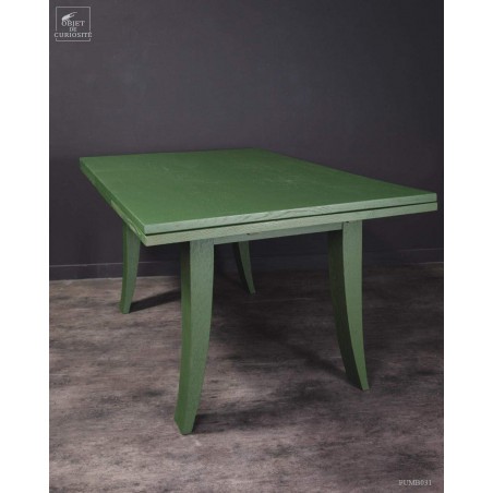 1930's antic oak table green finish