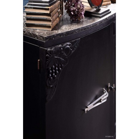 Real antique sideboard 50's - mat black finish