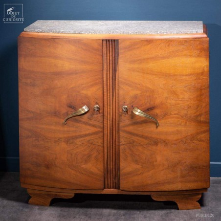Buffet 2 portes  ANTIQUITE en noyer - dessus marbre